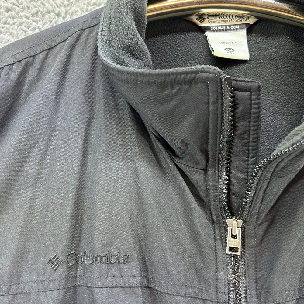 Columbia Jacket Men's 2XL Black Fleece Lined Full Zip Warm Winter Coat Outdoor